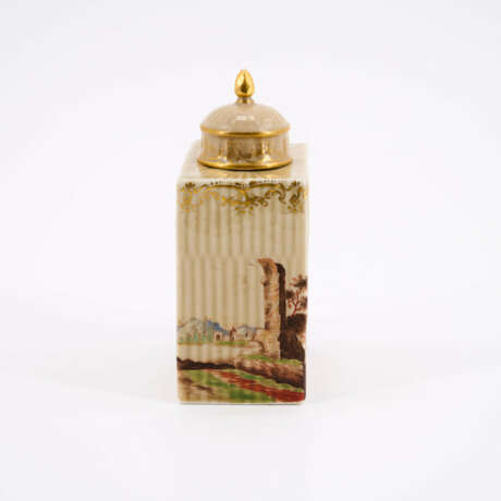 PORCELAIN TEA CADDY WITH HUSSAR SCENE - photo 4
