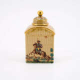 PORCELAIN TEA CADDY WITH HUSSAR ON A HORSE IN LANDSCAPE - photo 5