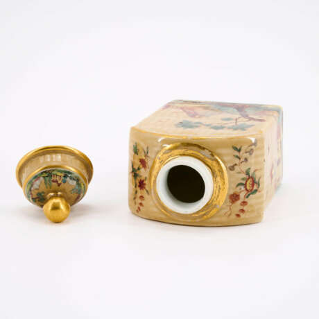 PORCELAIN TEA CADDY WITH HUSSAR ON A HORSE IN LANDSCAPE - photo 6