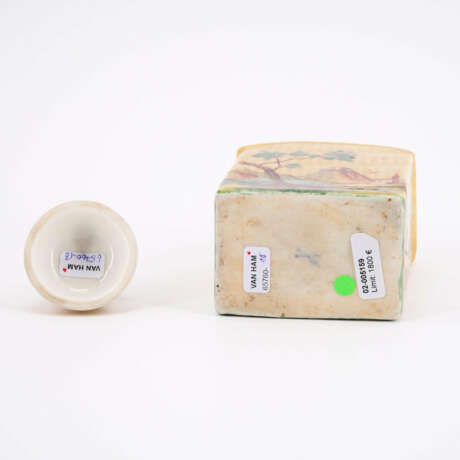 PORCELAIN TEA CADDY WITH HUSSAR ON A HORSE IN LANDSCAPE - photo 7