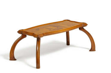 SMALL WOODEN TABLET TABLE WITH BIRCH BRANCH AND BUTTERFLY