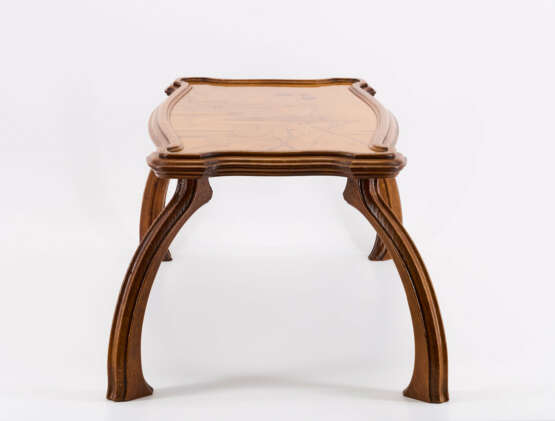 SMALL WOODEN TABLET TABLE WITH BIRCH BRANCH AND BUTTERFLY - photo 2