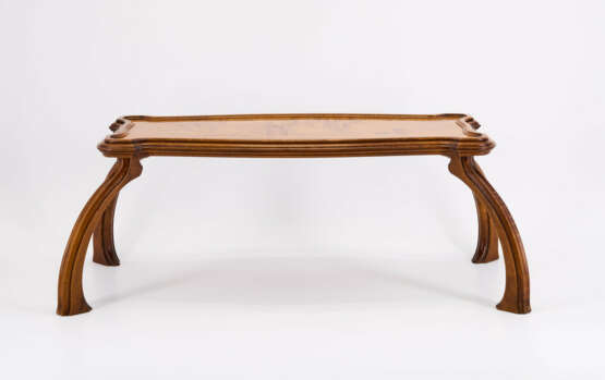 SMALL WOODEN TABLET TABLE WITH BIRCH BRANCH AND BUTTERFLY - photo 3