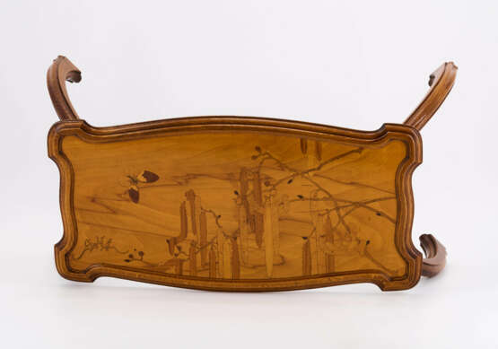 SMALL WOODEN TABLET TABLE WITH BIRCH BRANCH AND BUTTERFLY - photo 5