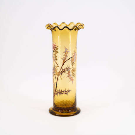 LARGE CYLINDRICAL GLASS VASE 'CHARDONS DE LORRAINE' - photo 2