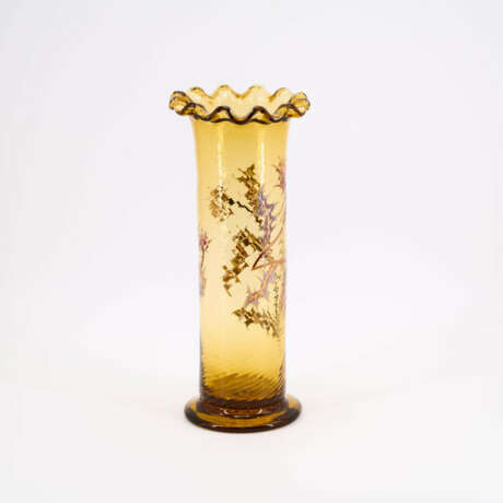 LARGE CYLINDRICAL GLASS VASE 'CHARDONS DE LORRAINE' - photo 5