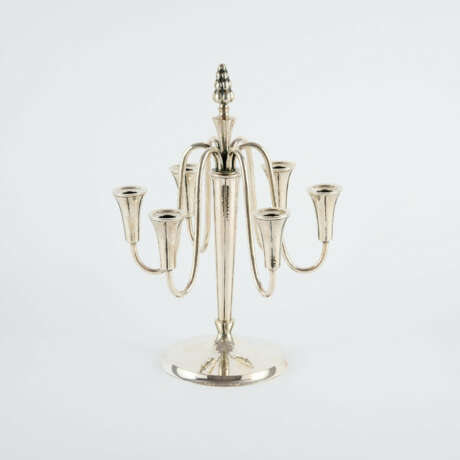 SILVER CANDELABRA WITH MARBLED SURFACE - photo 4