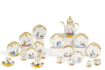 PORCELAIN COFFEE SERVICE DECORATION '1001 NIGHTS' FOR SIX PEOPLE