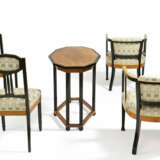 WOODEN OVAL TABLE WITH TWO CHAIRS AND TWO ARMCHAIRS - photo 3