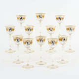 SEQUENCE OF TWELVE STEMWARE GLASSES WITH SHADOW CRACKLE DEPICTIONS - photo 1