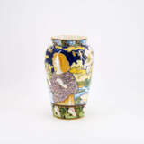 LARGE FAIENCE ART NOUVEAU VASE WITH WOMAN'S PORTRAIT - photo 1