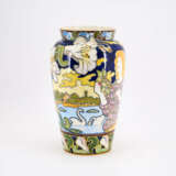 LARGE FAIENCE ART NOUVEAU VASE WITH WOMAN'S PORTRAIT - photo 4