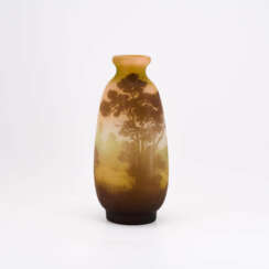 LARGE GLASS VASE WITH LAKE LANDSCAPE IN EVENING LIGHT