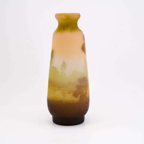 LARGE GLASS VASE WITH LAKE LANDSCAPE IN EVENING LIGHT - photo 4