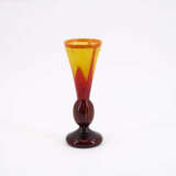 SMALL GLASS VASE WITH FUNNEL-SHAPED NECK 'FEUILLES DE TABAC' - photo 1