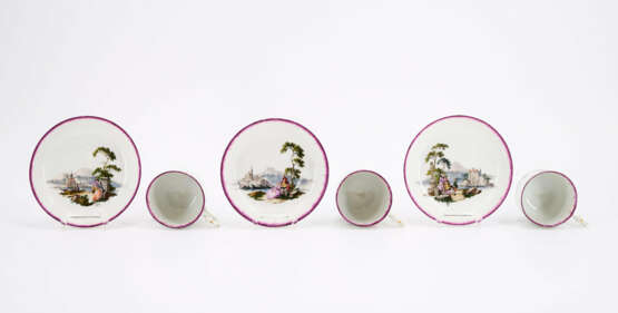 PORCELAIN CHOCOLATE SERVICE WITH EXTRAORDNARY LANDSCAPES AND ROCOCO COUPLES - фото 12
