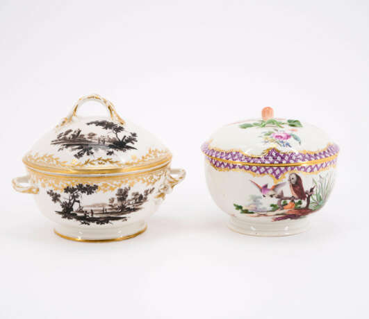 PORCELAIN SUGAR BOWL WITH FOREST BIRDS - photo 3
