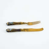 PORCELAIN FORK AND KNIFE FROM A CUTLERY SET - photo 1
