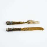 PORCELAIN FORK AND KNIFE FROM A CUTLERY SET - photo 2