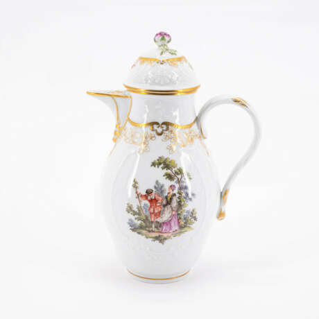 PORCELAIN COFFEE SERVICE FOR 12 WITH COLOURFUL COTTON WOOL SCENE - photo 13