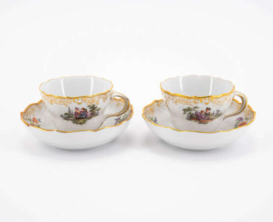 PORCELAIN COFFEE SERVICE FOR 12 WITH COLOURFUL COTTON WOOL SCENE - photo 21