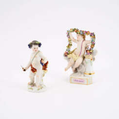 Allegorie des Herbstes und kleiner Devisenputto mit Blumengirlande