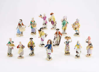 14 PORCELAIN FIGURINES FROM THE CRIS DE PARIS