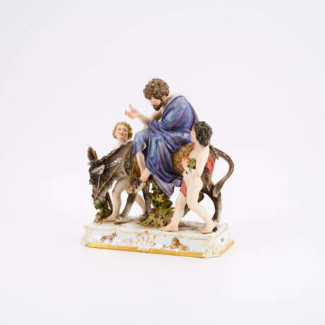 PORCELAIN FIGURINE ENSEMBLE 'AESOP RIDING ON A DONKEY' - photo 1
