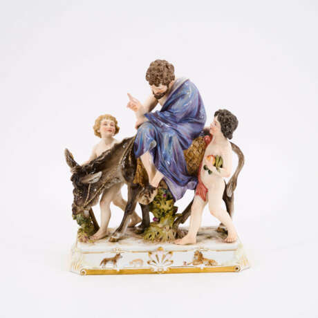 PORCELAIN FIGURINE ENSEMBLE 'AESOP RIDING ON A DONKEY' - photo 5