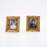 TWO PORCELAIN PORTRAITS OF A YOUNG WOMAN AND A YOUNG MAN - photo 1