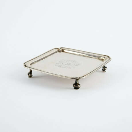 SMALL SQUARE SILVER GEORGE I SALVER - photo 1