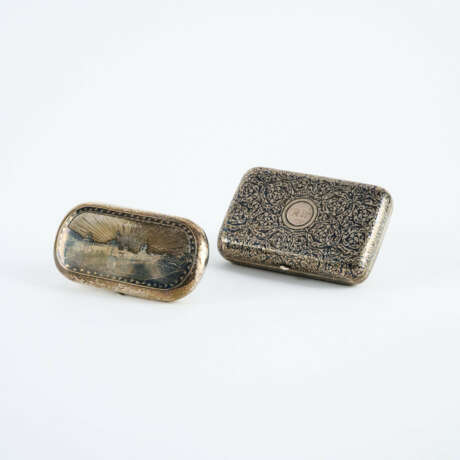 TWO SILVER CIGARETTE CASES WITH NIELLO DECOR - photo 1