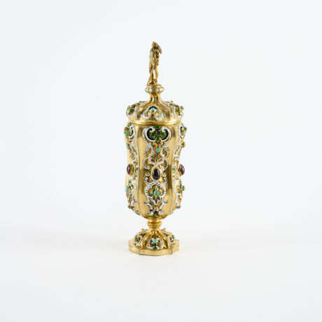 SMALL SILVER HISTORICISM LIDDED GOBLET - photo 1