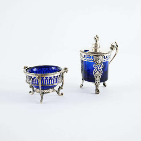 SILVER SALIERE AND MUSTARD GLASS - photo 1