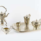 LARGE SILVER COFFEE AND TEA SERVICE WITH FINELY ENGRAVED FLOWER TENDRILS - photo 1