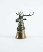 Koch & Bergfeld. SILVER STIRRUP CUP WITH STAG'S HEAD