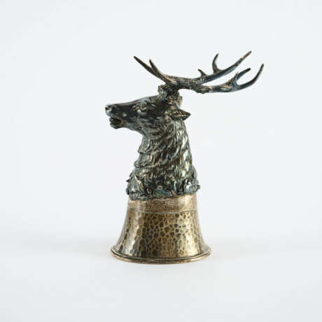 SILVER STIRRUP CUP WITH STAG'S HEAD - фото 2
