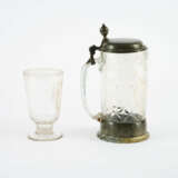 GLASS GOBLET AND "WALZENKRUG" TANKARD WITH BREWER'S MARK - photo 4