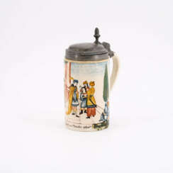 GLASS "WALZENKRUG" TANKARD WITH THE SALE OF JOSEPH TO POTIPHAR (GENESIS 37,36)