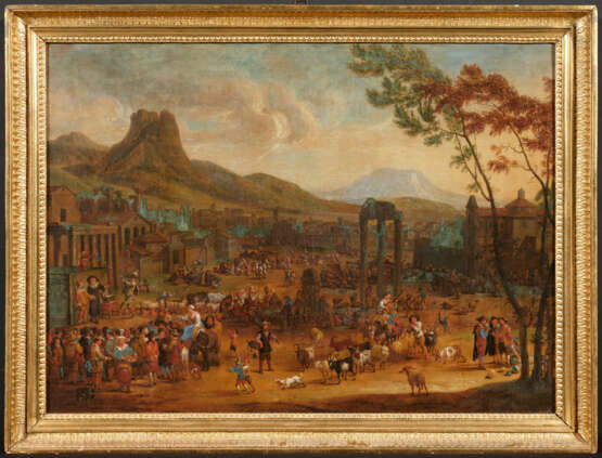 Italian Village Landscape with Great Market Bustle - фото 2