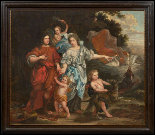 Portrait of a Couple with Hunting Dogs and Cherubs - photo 2