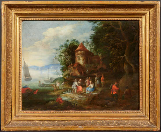 Landscape on Water with Fishermen - photo 2