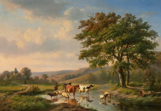 Wide Valley Landscape with Sheperd and his Flock - фото 1