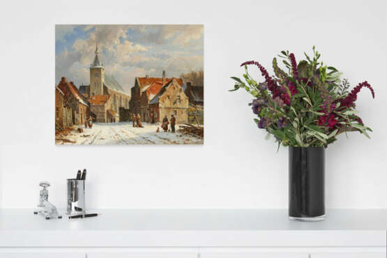 Wintery Snow-Covered Street in a Dutch Town - photo 4