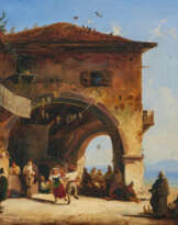 Tanz vor dem Wirtshaus am Strand bei Neapel