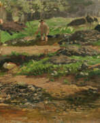 Hugo Muhlig. Cowherds at the Edge of the Forest near Grafenberg