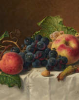 Still Life with Peach, Apricots, Grapes and Hazelnuts