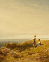 Auf der Alm (Mountainscape - Girls on a Plateau).