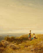 Carl Spitzweg. Auf der Alm (Mountainscape - Girls on a Plateau).
