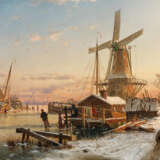 Winter Evening at the Canal in Holland - фото 1